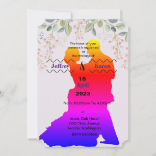 Faire-part de mariage pourpre