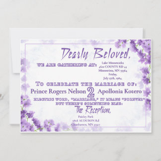 Faire-part de mariage pourpre - "Dearly Beloved"
