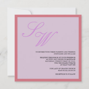 Faire-part de mariage pourpre et corail