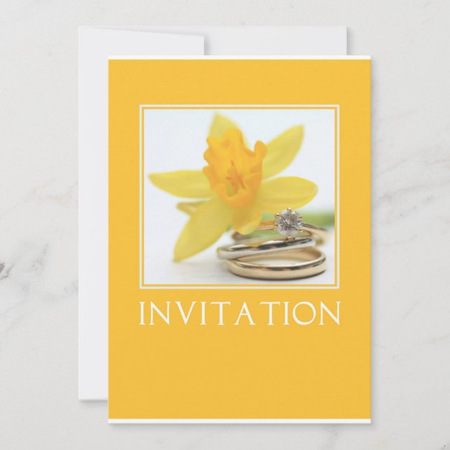 faire-part de mariage printemps jonquille jaune (Devant)