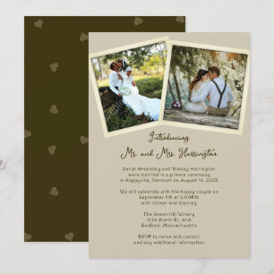 Faire-part de mariage privé double photo