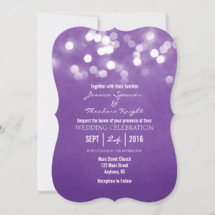 Faire-part de mariage Purple Bokeh Parties scintil