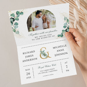 Faire-part de mariage QR Code tout-en-un avec arch
