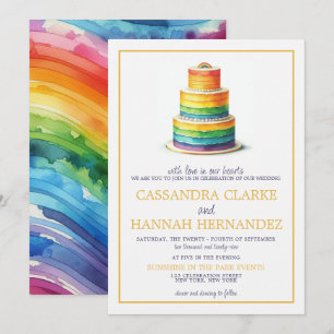Faire-part de mariage Rainbow Cake