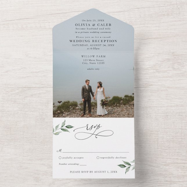 Faire-Part de Mariage Réception de Mariage Tout en (À l'intérieur)