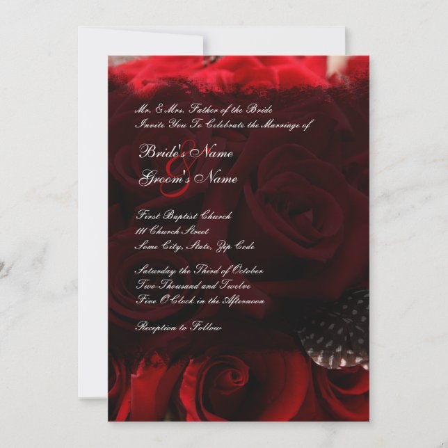 Faire-part de mariage Red Roses (Devant)