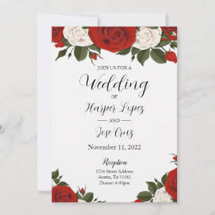 Faire-part de mariage Red Roses