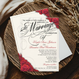 Faire-part de mariage Red Roses
