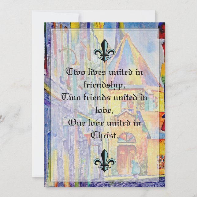 Faire-part de mariage religieuse (Devant)