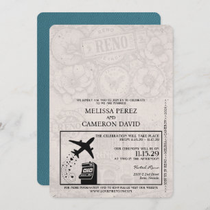 Faire-part de mariage Reno Passport turquoise