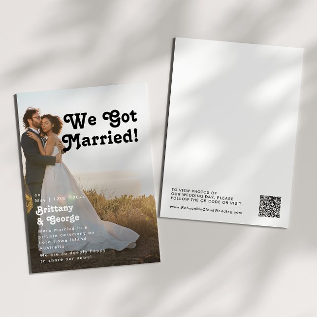 Faire-part de mariage rétro moderne pour une union (Créateur téléchargé)