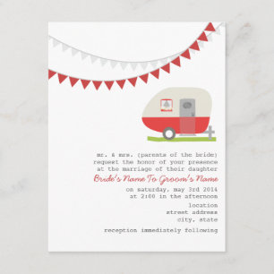 Faire-part de mariage Retro Red Trailer