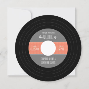 Faire-part de mariage Retro Vinyl Record