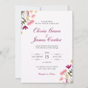 Faire-part de mariage Romance Wildflower Flora r
