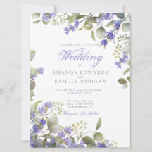 Faire-part de mariage romantique à l'eucalyptus et