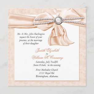 Faire-part de mariage romantique de pêche