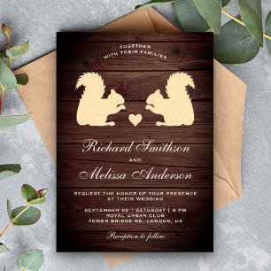 Faire-Part de Mariage Romantique en Bois Rustique