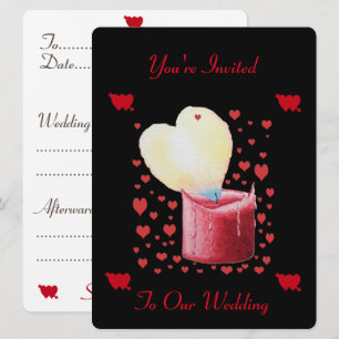 faire-part de mariage romantique en forme de coeur