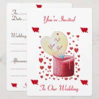 faire-part de mariage romantique en forme de coeur