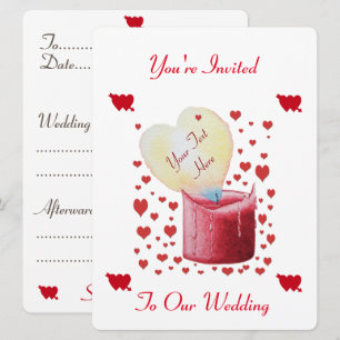 faire-part de mariage romantique en forme de coeur