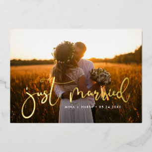 Faire-Part de Mariage Romantique en Papier Métalli
