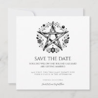 Faire-part de mariage romantique païenne Wicca