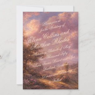 Faire-part de mariage romantique paysage de couche