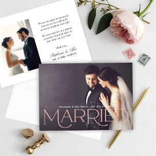 Faire-Part de Mariage Romantique Rose Gold Serif P