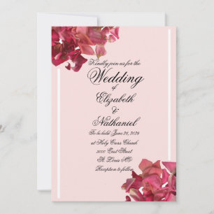 Faire-part de mariage romantique rose Petal rose