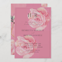 Faire-part de mariage romantique rose rose