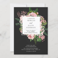 faire-part de mariage romantique rose vintage