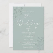 Faire-Part de Mariage Romantique Vert