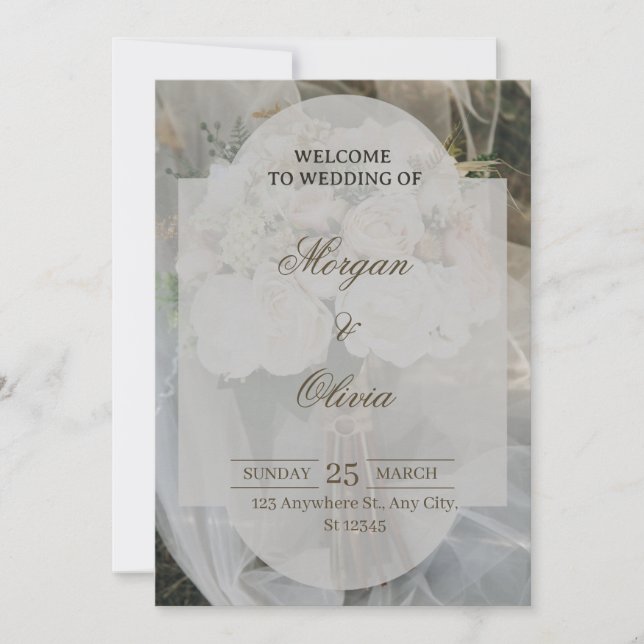 Faire-part de mariage romantiques (Devant)