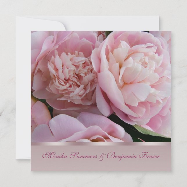 Faire-part de mariage rose (Devant)