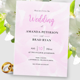 Faire-part de mariage rose
