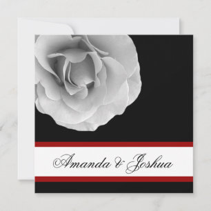 FAIRE-PART DE MARIAGE Rose BLANC ROUGE et NOIR