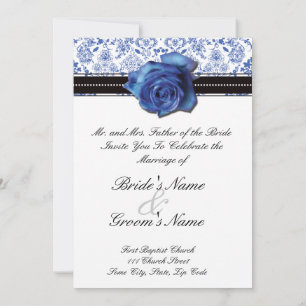 Faire-part de mariage Rose bleu