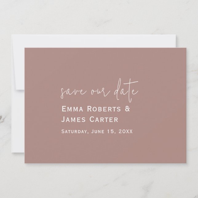 Faire-part de mariage rose cannelle (Devant)