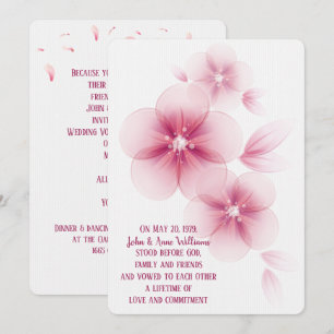 Faire-part de mariage rose cerisier