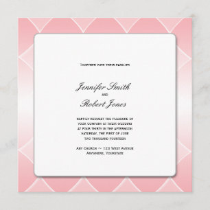 Faire-part de mariage rose de coins arrondis de