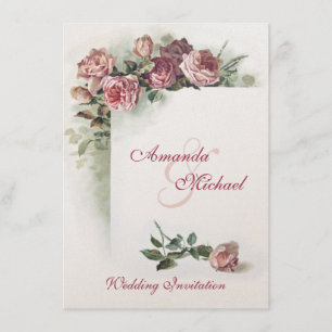 Faire-part de mariage rose de roses