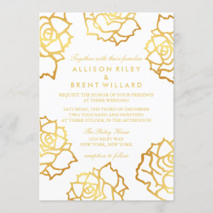 Faire-part de mariage Rose d'or - Blanc