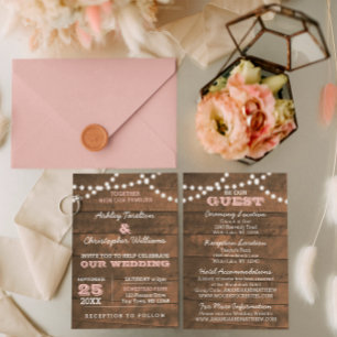 Faire-part de mariage rose écusson