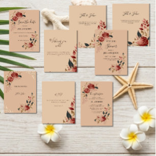 Faire-part de mariage Rose Élégant Moderne Tropica