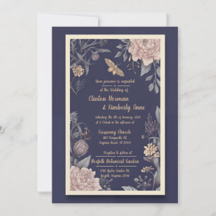 Faire-part de mariage rose et chardon