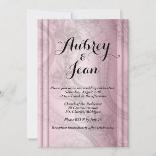 Faire-part de mariage rose et noir