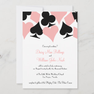 Faire-part de mariage rose et noir de Las Vegas de