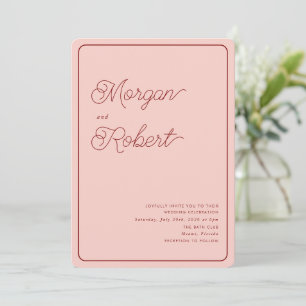 FAIRE-PART DE MARIAGE rose et rouge MIA Bold