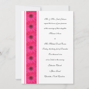 Faire-part de mariage rose Gerbera Daisy