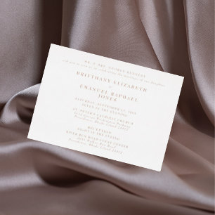 Faire-part de mariage rose gold à deux lieux